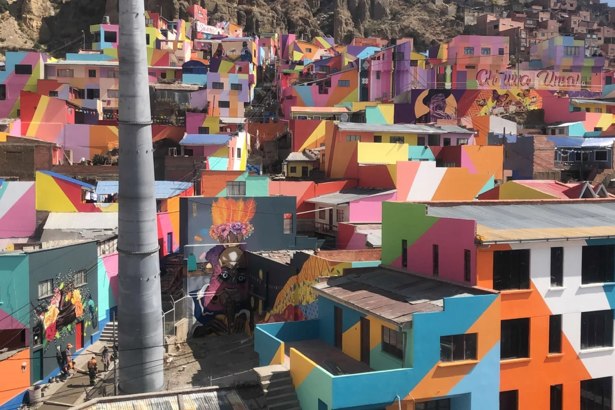 Vibrant buildings in La Paz, Bolivia