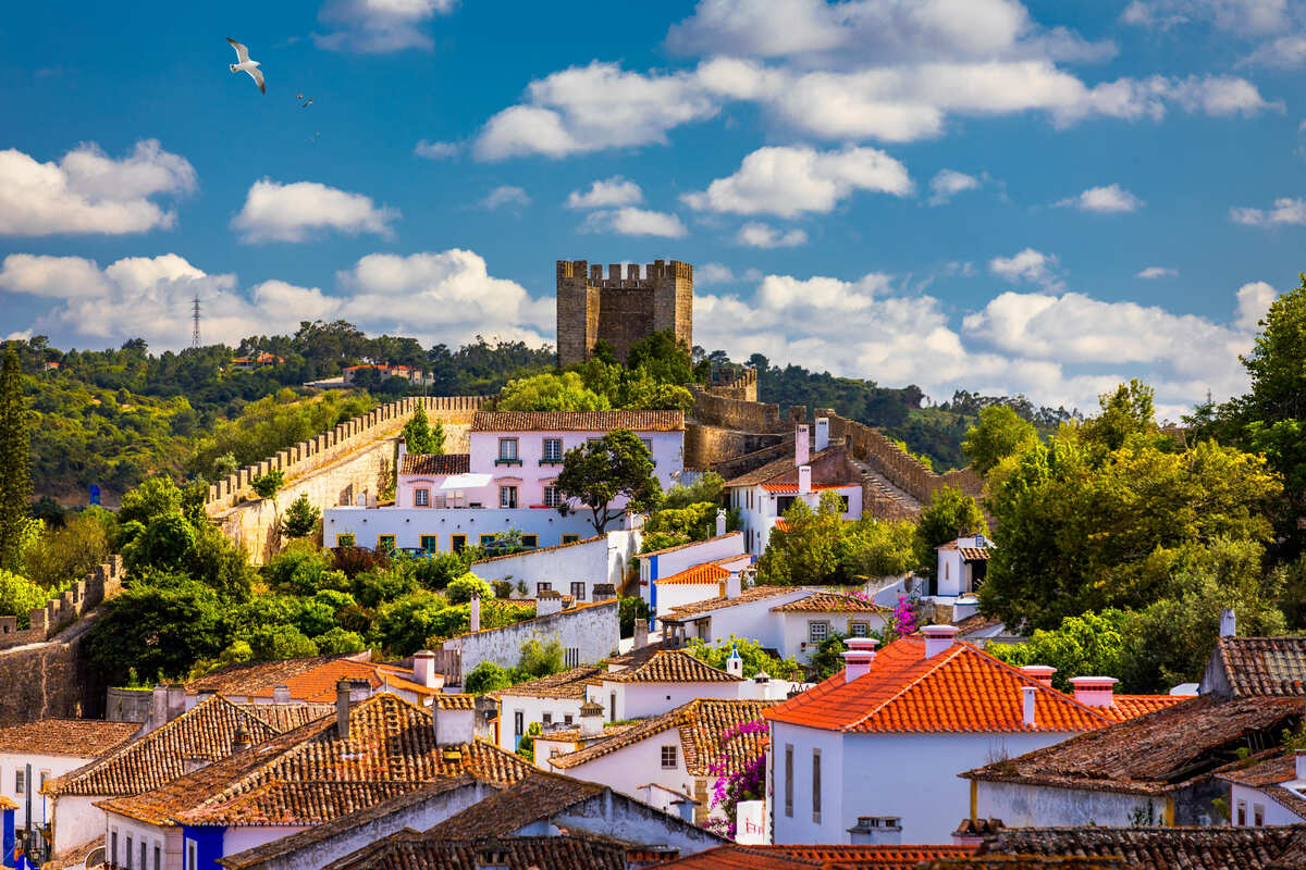 Panoramic View Of Obidos, Portugal